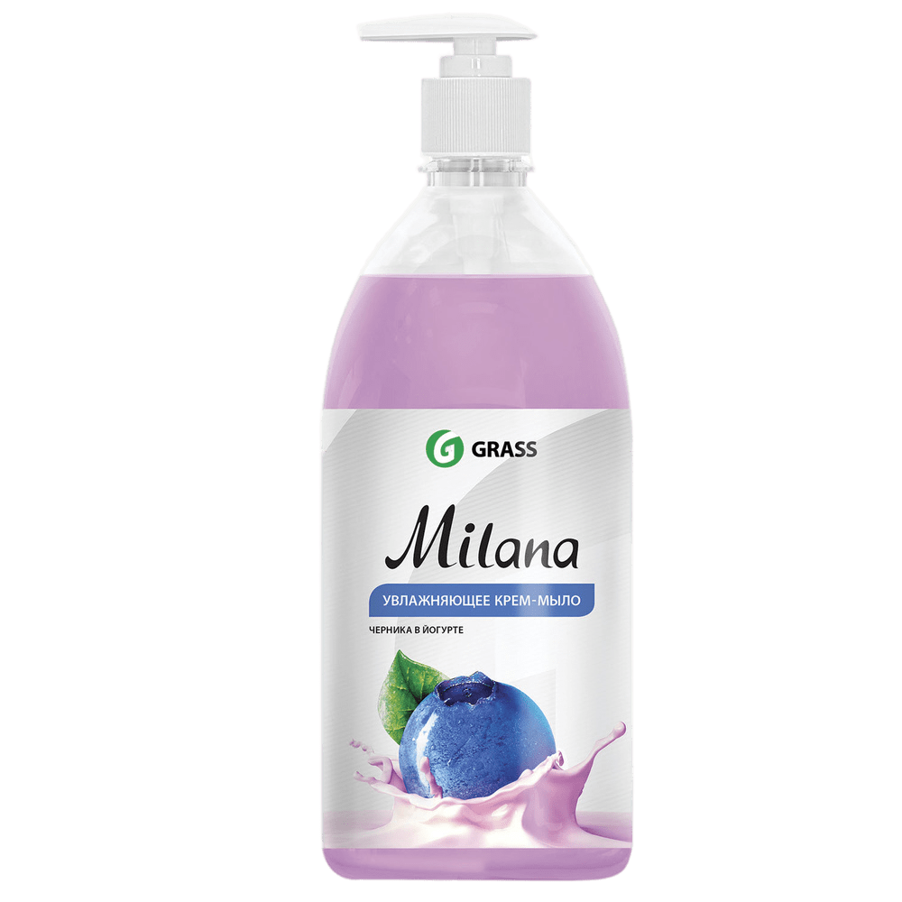 GRASS Жидкое крем-мыло MILANA Черника в йогурте 1л с дозатором (126301)