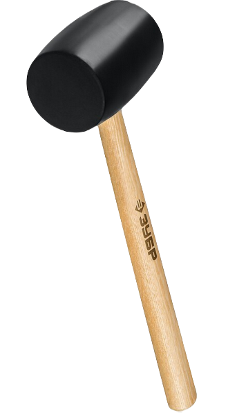 Киянка ЗУБР 340 г резиновая черная с деревянной рукояткой (2050-55)