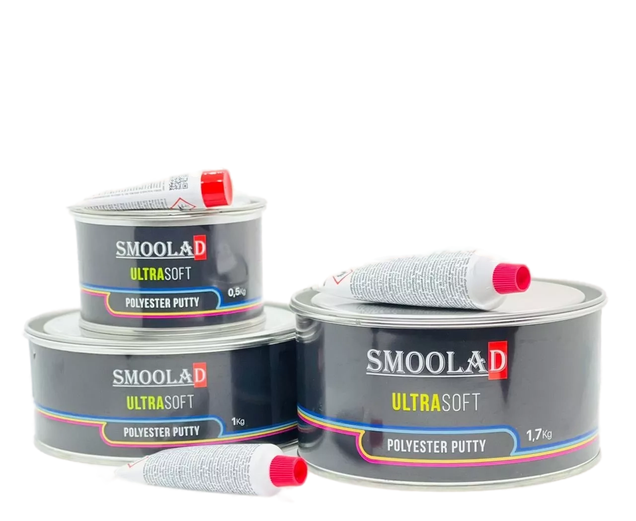 SMOOLAD BLACK Шпатлевка мягкая ULTRASOFT 0,5 кг с  отвердителем
